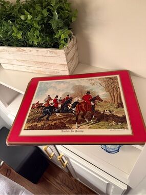 Pimpernel English Fox Hunting Cork Backed Placemats Set of 4 VTG.  J.F. Herring